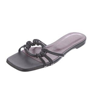 Staud Leather Black Slides